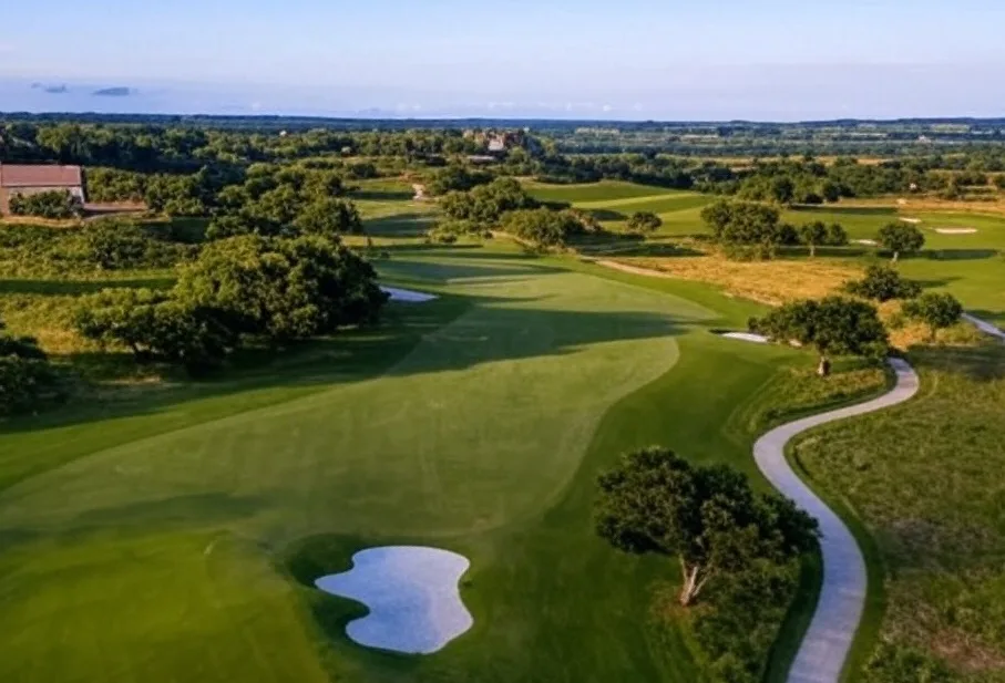 Boot Ranch in Texas arial view of fairway via Grok