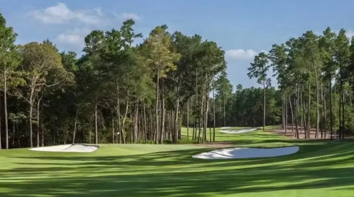 Bluejack National in Montgomery, Texas view of 13th fairway on golf course