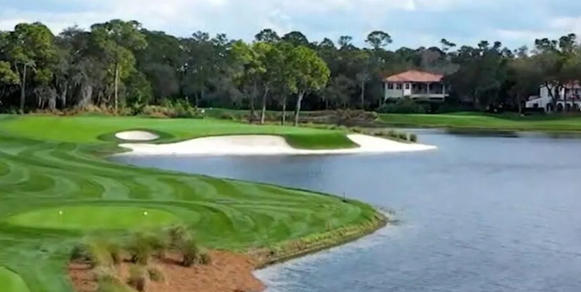 Lake Nona Golf & Country Club in Orlando, Florida view of 4th hole in golf community